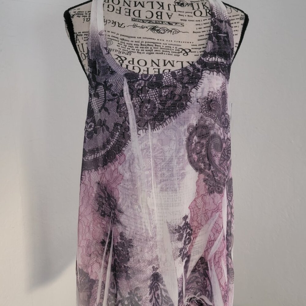 DayTrip sheer lightweight flowy tank purple large